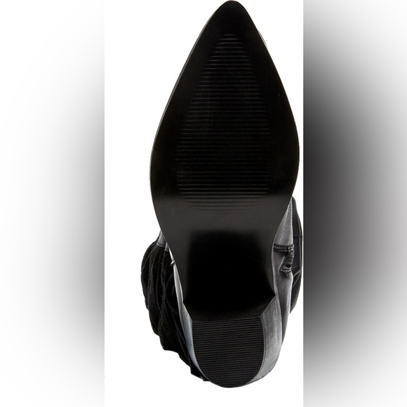 MATISSE BRIN new GENUIN LEATHER boots with fringes in black 683MNT - Picture 6 of 9